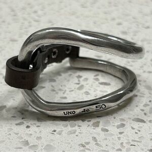 UNO de 50 Sterling Silver-Plated Bracelet w/ Leather Accessory